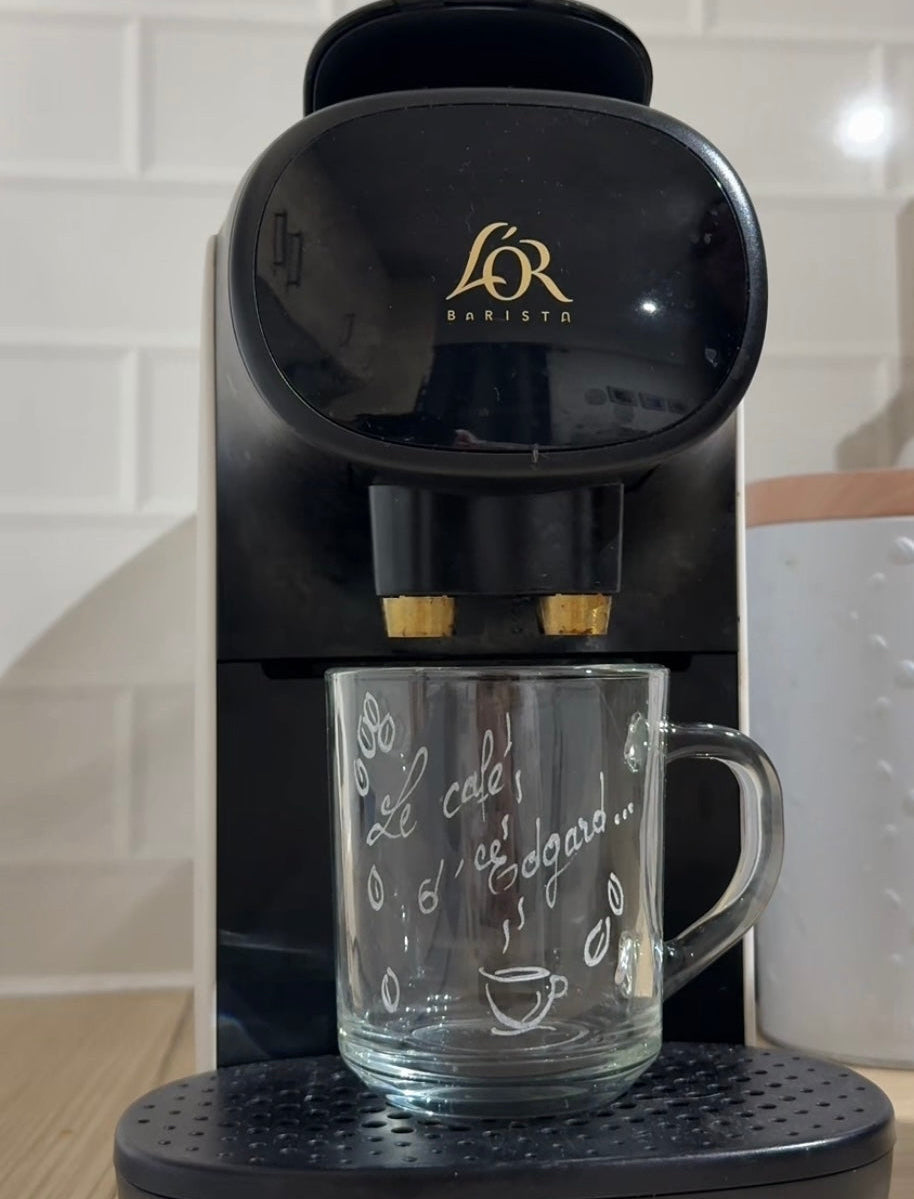 Lot de 2 Mugs en verre gravés